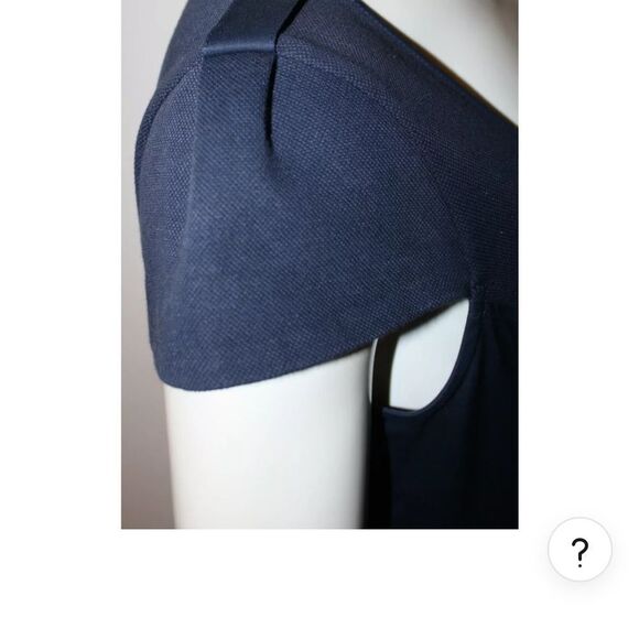 Diane Von Furstenburg Y2K Navy Blue Cap Sleeve Stretch Fit Flare Stretch Dress 4 - Picture 12 of 16